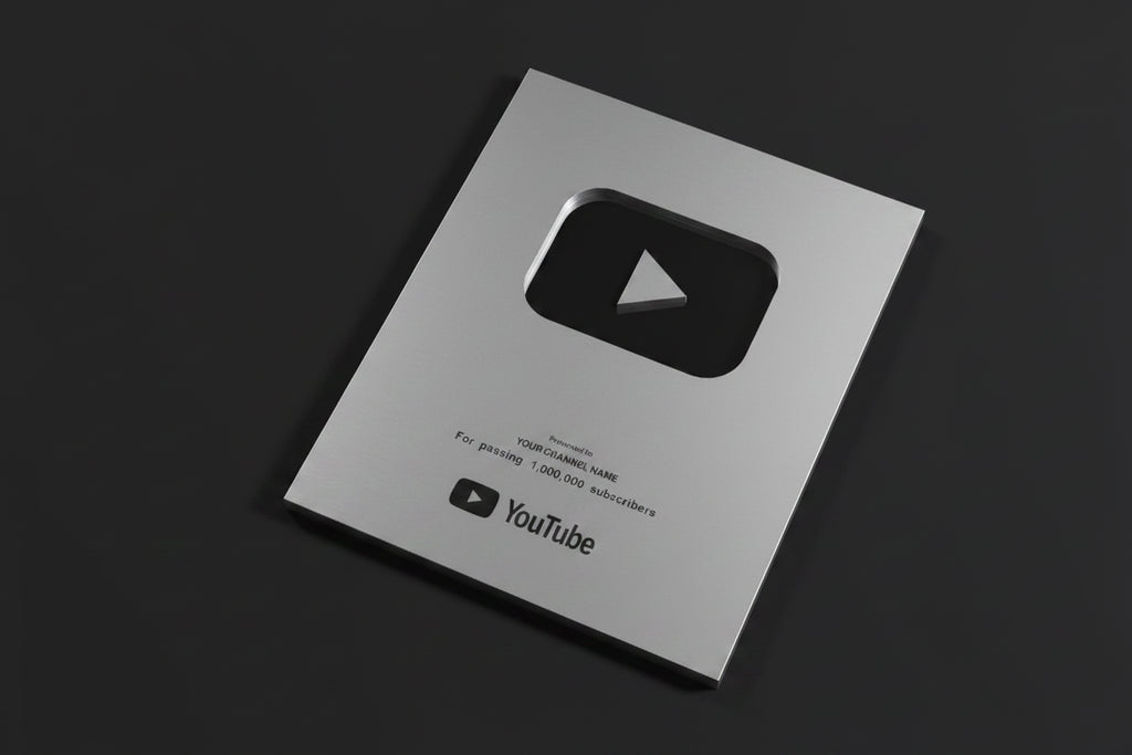 Custom Silver YouTube Play Button Award (Replica / Personalised)