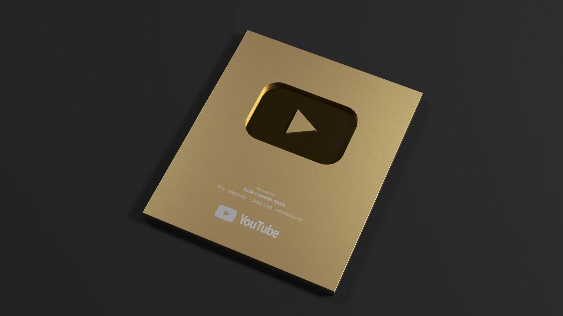 Custom Gold YouTube Play Button Award (Replica / Personalised)