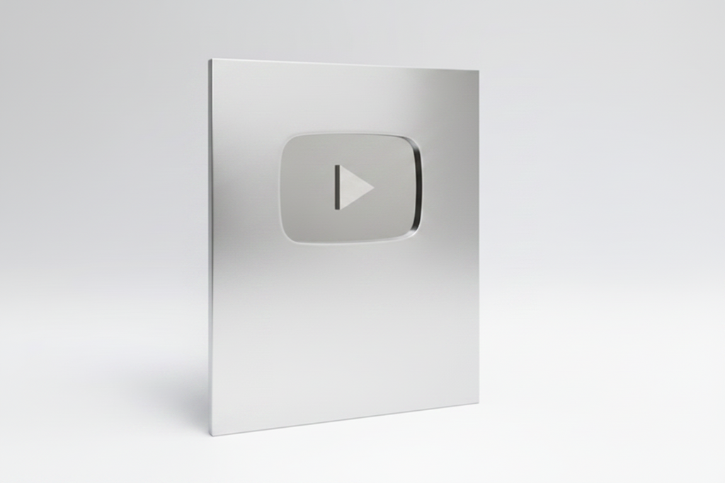 Custom Silver YouTube Play Button Award (Replica / Personalised)